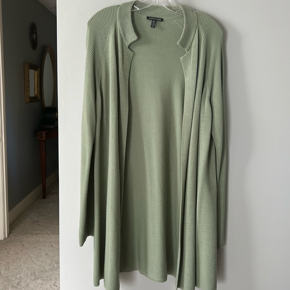Eileen Fisher sage green cardigan  size M